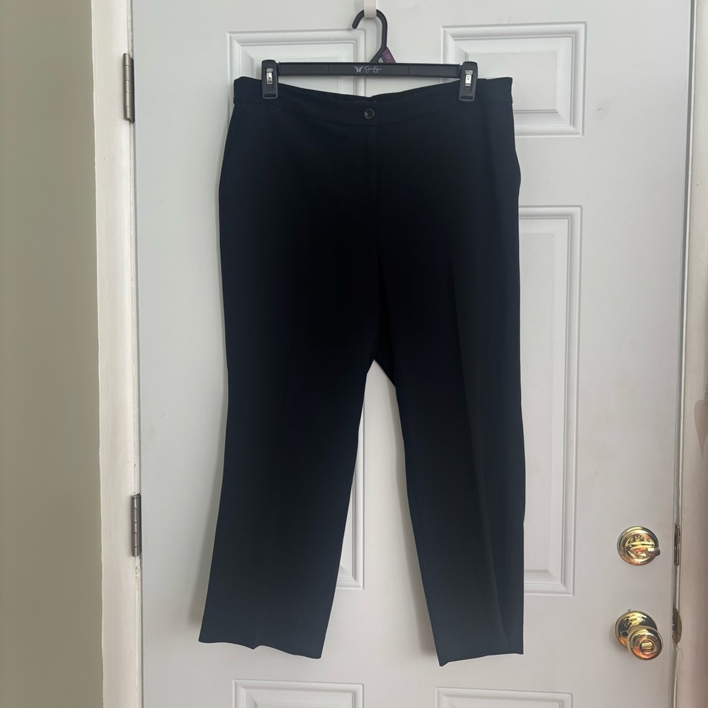 Talbots Black Easy Travel Demi Boot Cut Crop Pants, Size 14W